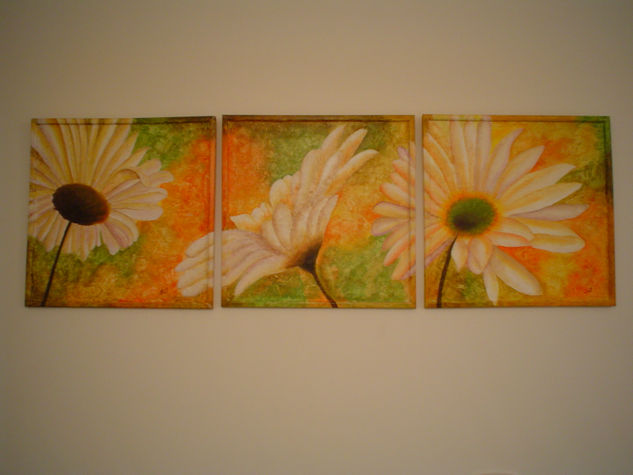 girasoles Acrylic Panel Floral Painting