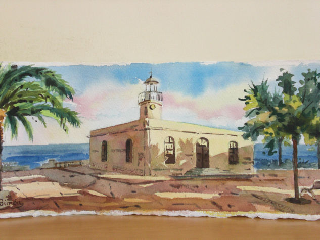 Faro de Roquetas de Mar (Almeria) Watercolour Paper Landscaping