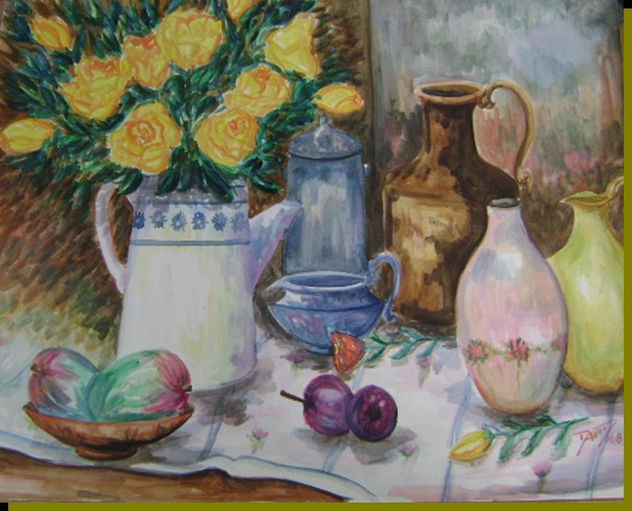 Bodegon de Rosas y Mangos