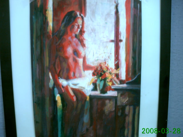 desnudo Óleo Papel Desnudos