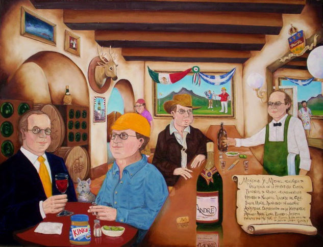 El Bar de André St. Michel Oil Canvas Portrait