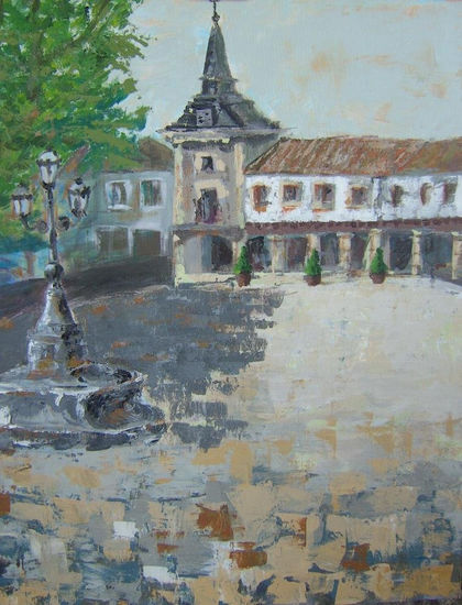 plaza ayuntamiento (Guadarrama) Acrylic Canvas Landscaping