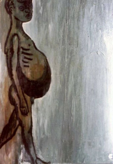 ROO4.¿HAMBRE POR QUÉ?.1975 Oil Canvas Figure Painting