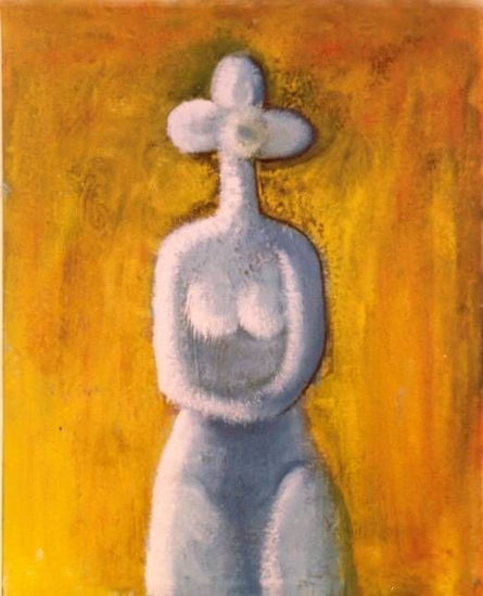 LA ESPERA,1977 Mixed media Canvas Figure Painting