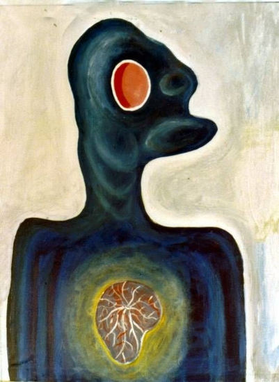 R015.EL HUMANOIDE.1977 Acrylic Canvas Figure Painting