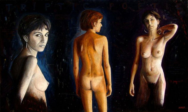 TRÍPTICO POÉTICO Oil Canvas Nude Paintings