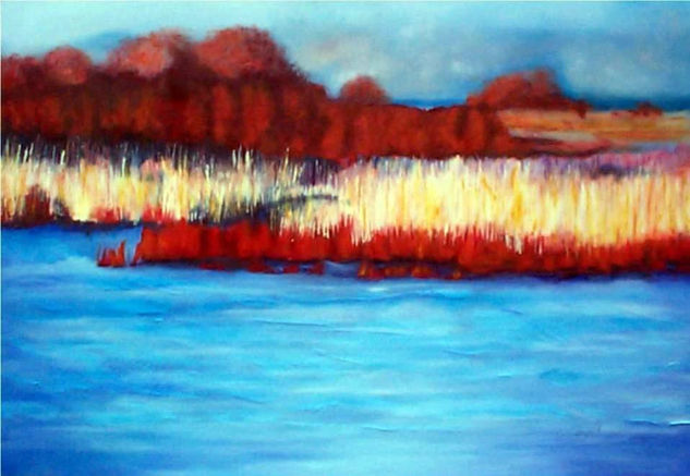 Entre azul y rojo Oil Canvas Landscaping