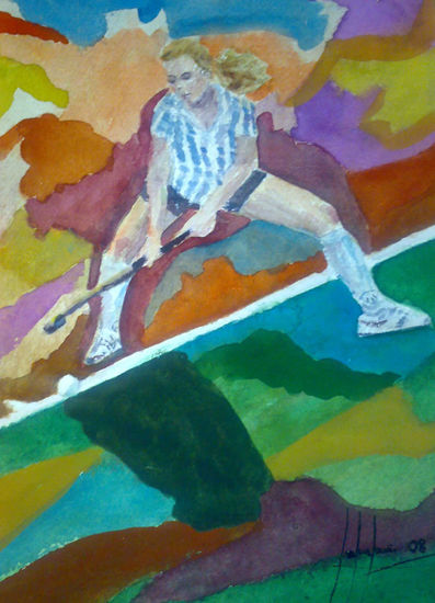 JUGADORA HOCKEY Watercolour Paper Sports