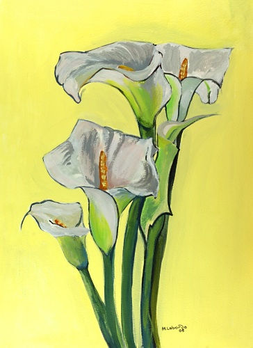 lirios Oil Canvas Floral Painting