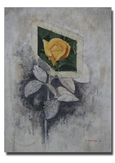 Flor amarilla Oil Panel Floral Painting