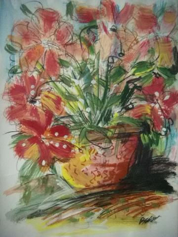 "sin titulo" Acrylic Paper Floral Painting