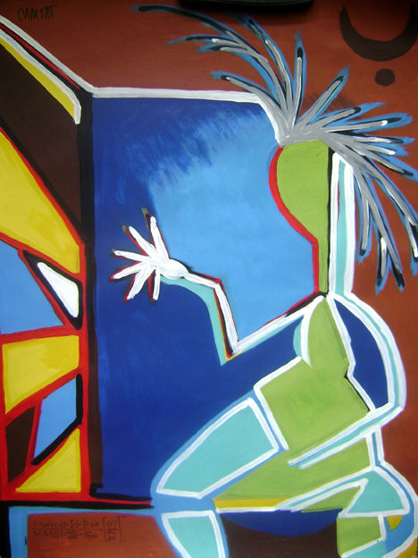 Joven abriendo la ventana