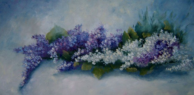 Lilas Oil Canvas Floral Painting