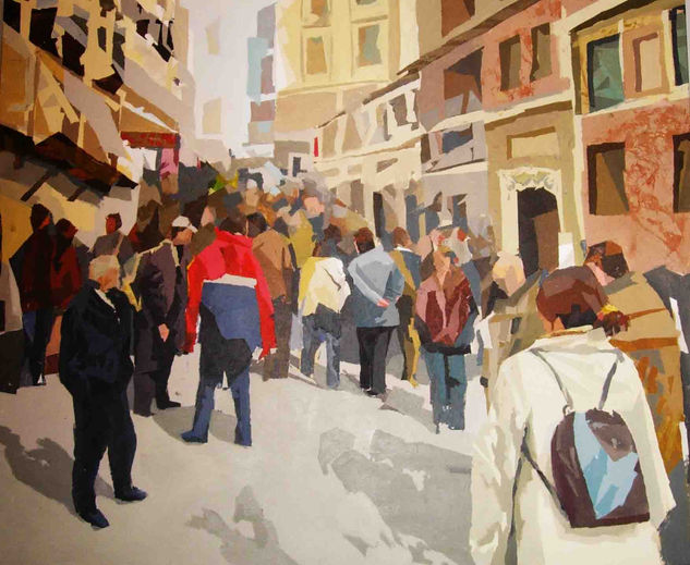 EL RASTRO (MADRID) Oil Canvas Landscaping