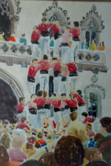 CASTELLERS Acuarela Papel Otros