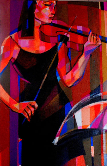 Música y belleza Mixed media Canvas Figure Painting