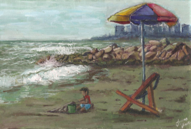 Marina en playa de Barranco Oil Canvas Landscaping