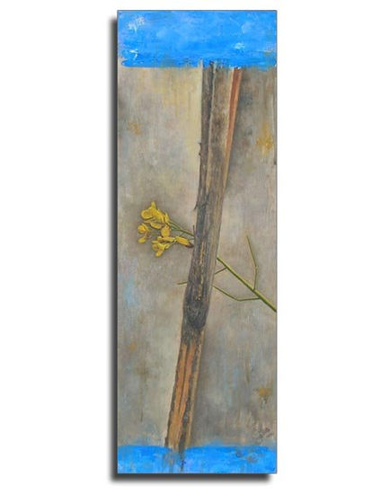 Caña y flor Oil Panel Floral Painting