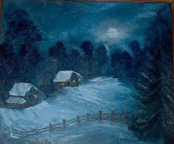 Noche de Navidad Oil Canvas Landscaping