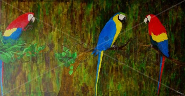 GUACAMAYAS Oil Canvas Landscaping