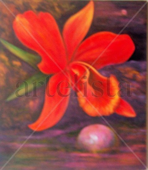 De la serie ORQUIDEAS Oil Canvas Floral Painting