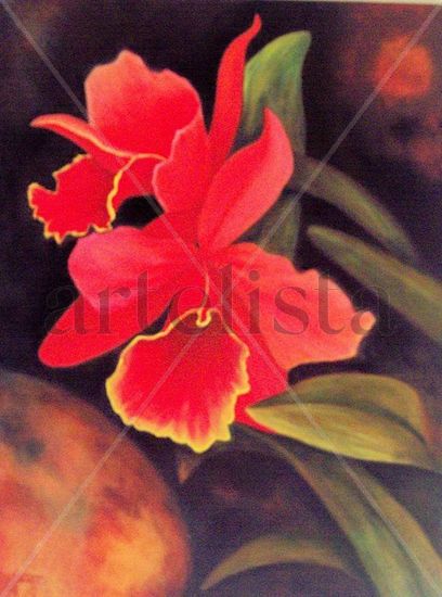 De la serie ORQUIDEAS Oil Canvas Floral Painting