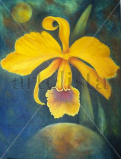 De la serie ORQUIDEAS Oil Canvas Floral Painting