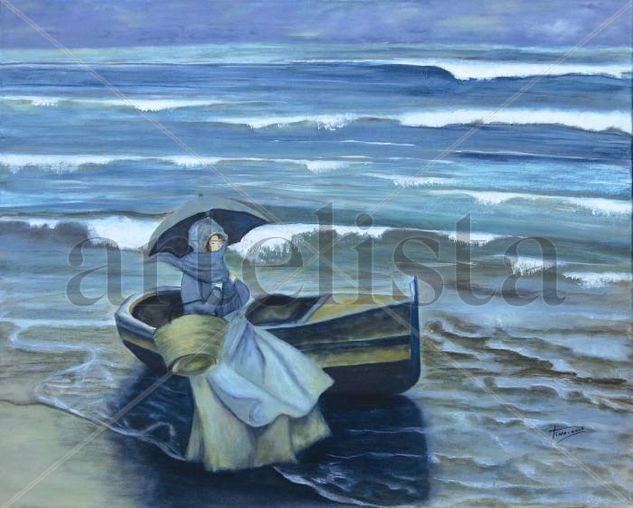 Esperando al amado Acrylic Canvas Marine Painting