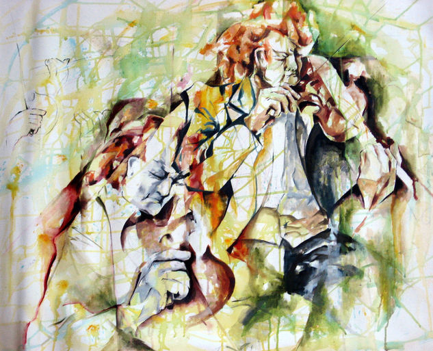 violinistas Oil Textile Figure Painting