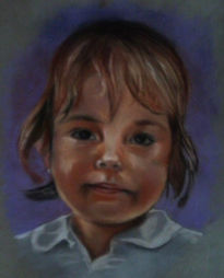 Niña en pastel