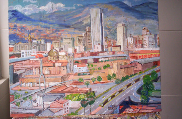 panoramica de medellin Óleo Lienzo Paisaje