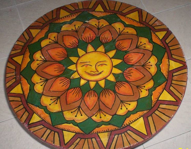 Mandala del sol Oil Canvas Others