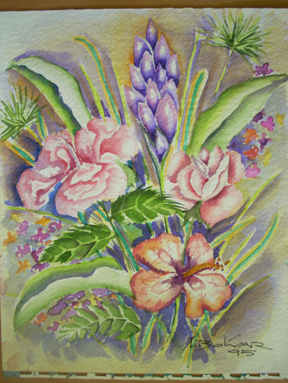 FLORES Watercolour Canvas Floral Painting