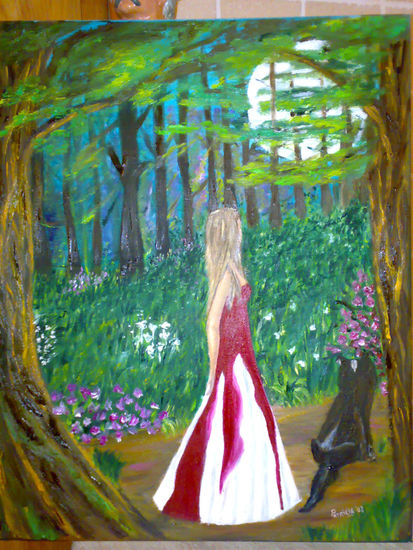 LUNA EN EL BOSQUE Oil Canvas Landscaping