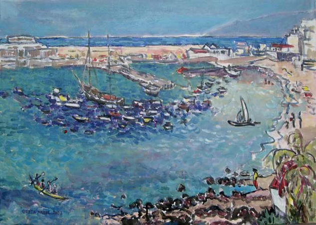 Muelle y Playa Acrylic Canvas Landscaping