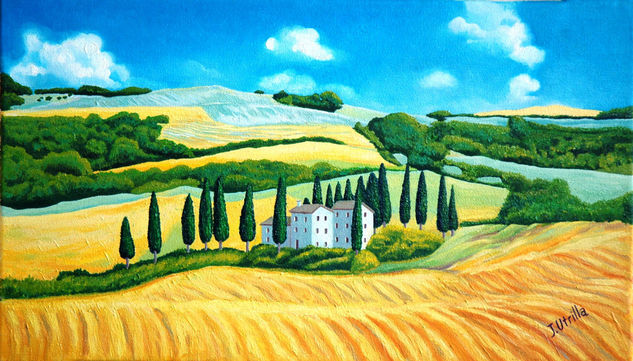 Paisaje de la Toscana Óleo Lienzo Paisaje