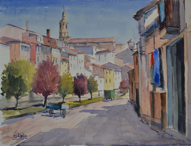 Iglesia de Cenicero Watercolour Paper Landscaping