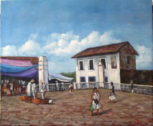 La Plaza Oil Canvas Landscaping