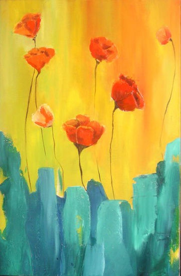 Flores Mixed media Panel Floral Painting