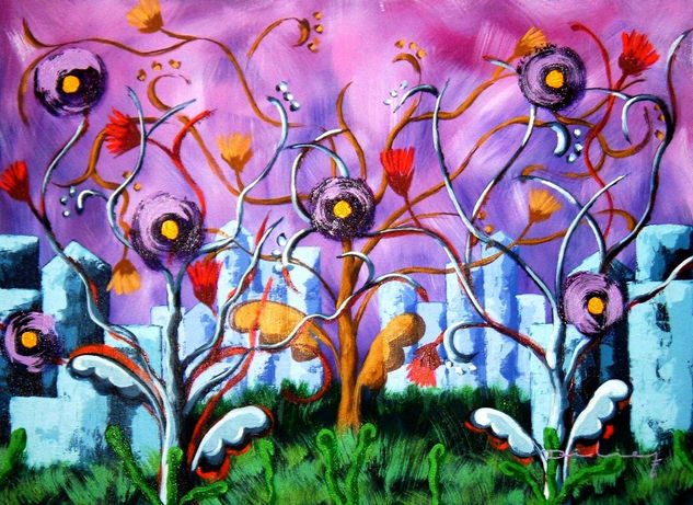 la ciudad de las flores 10 Acrylic Canvas Landscaping