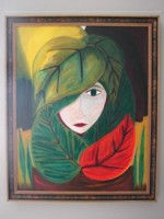 Refugiate en mi. De la serie Madamas Vegetales (6). Acrylic Canvas