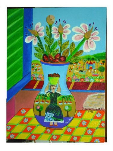 Vaso com flores de...