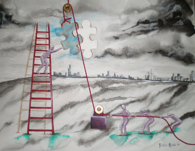 Arquitectos del futuro Mixed media Canvas Others