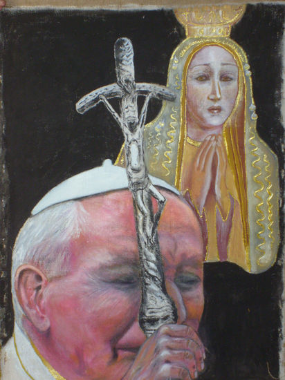 Milagro De La Virgen de Fatima Media Mixta Lienzo Retrato