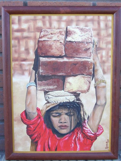 NIÑO ESCLAVO Oil Canvas Portrait