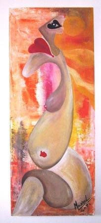 Mujer De Gran Vientre Acrylic Canvas Figure Painting