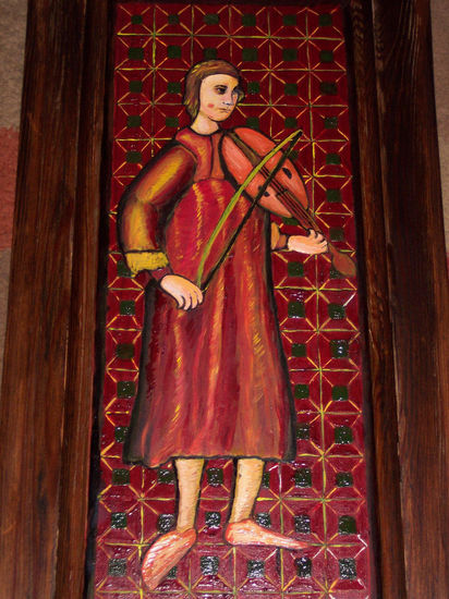 Cantigas de  Santa María (detalle) Oil Panel Figure Painting