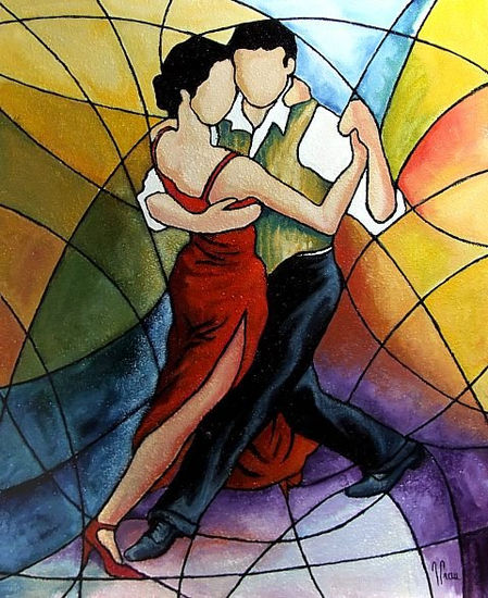 Tango Dancers 1 Oil Canvas Figure Painting