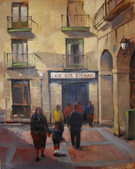 Casco Viejo - Bilbao Oil Canvas Landscaping