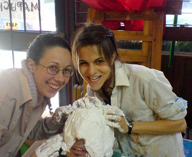 Proceso de un calco a rostro.